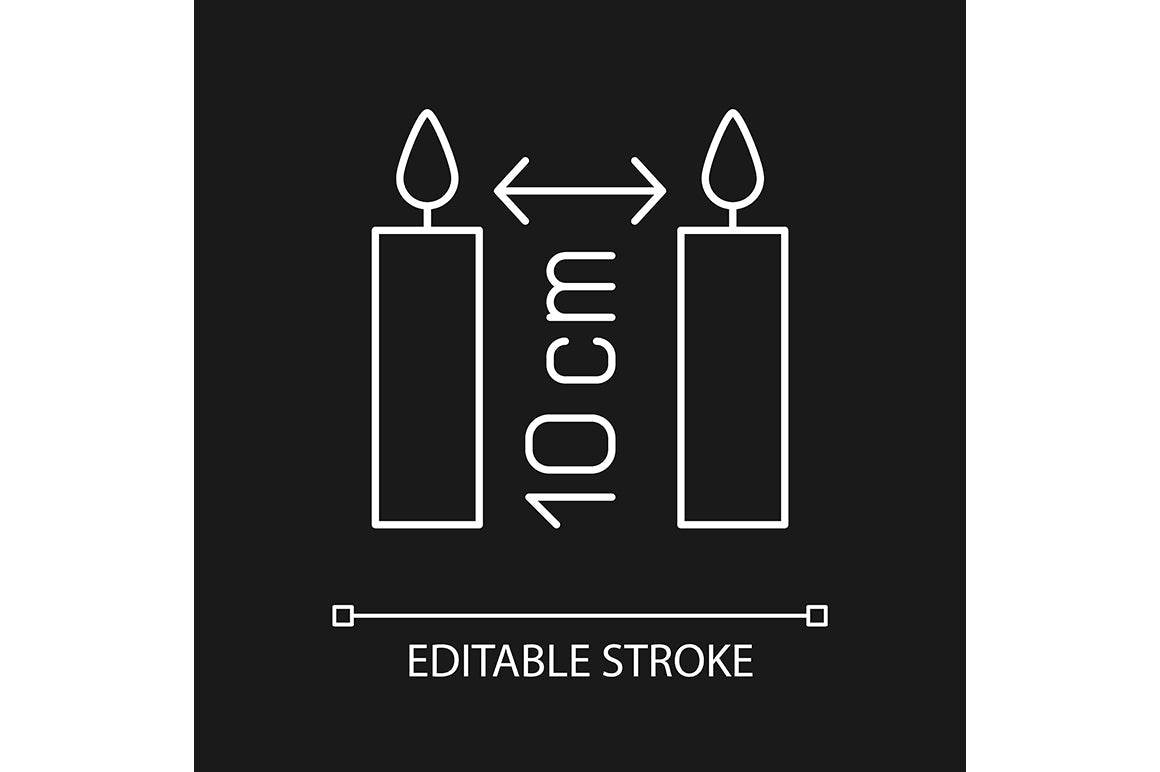 Handmade candles label linear manual label icons set for dark and light mode