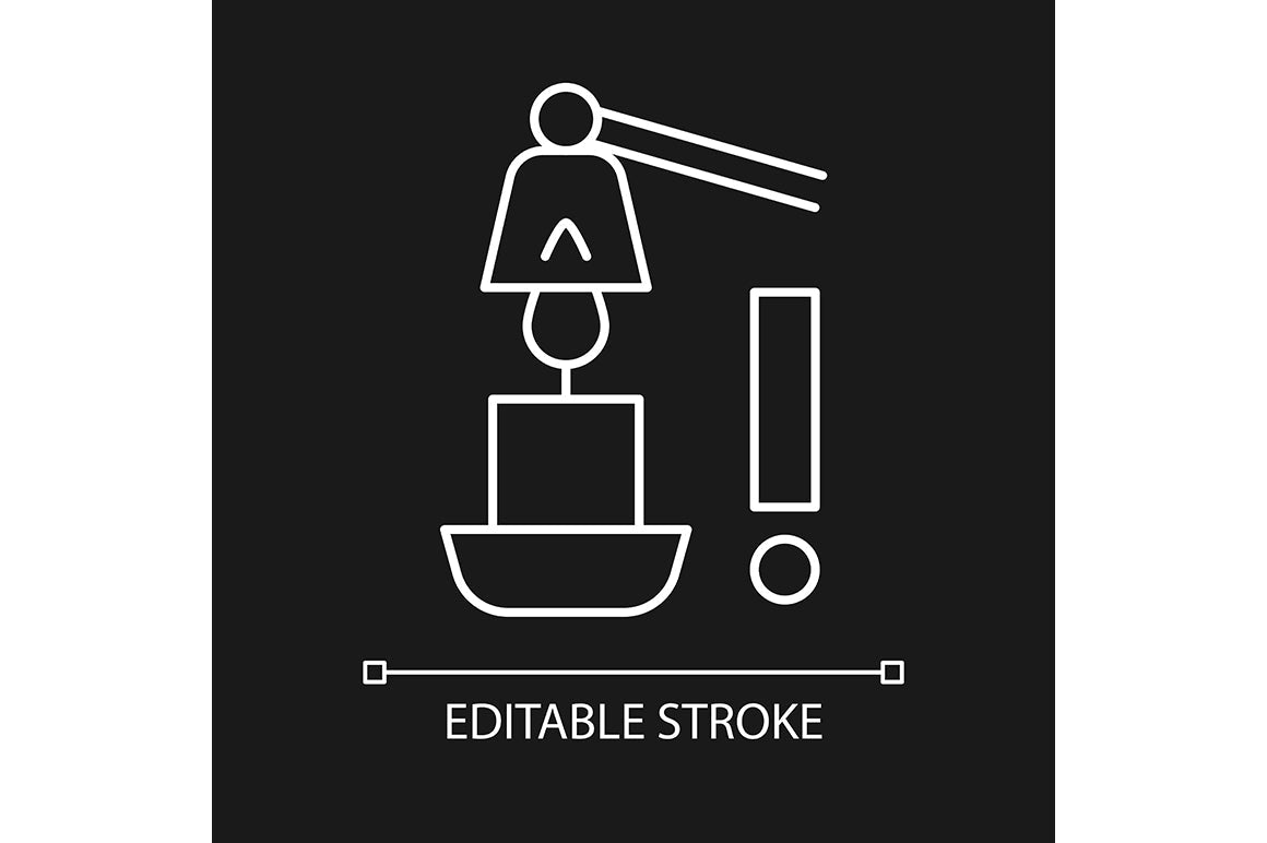 Handmade candles label linear manual label icons set for dark and light mode