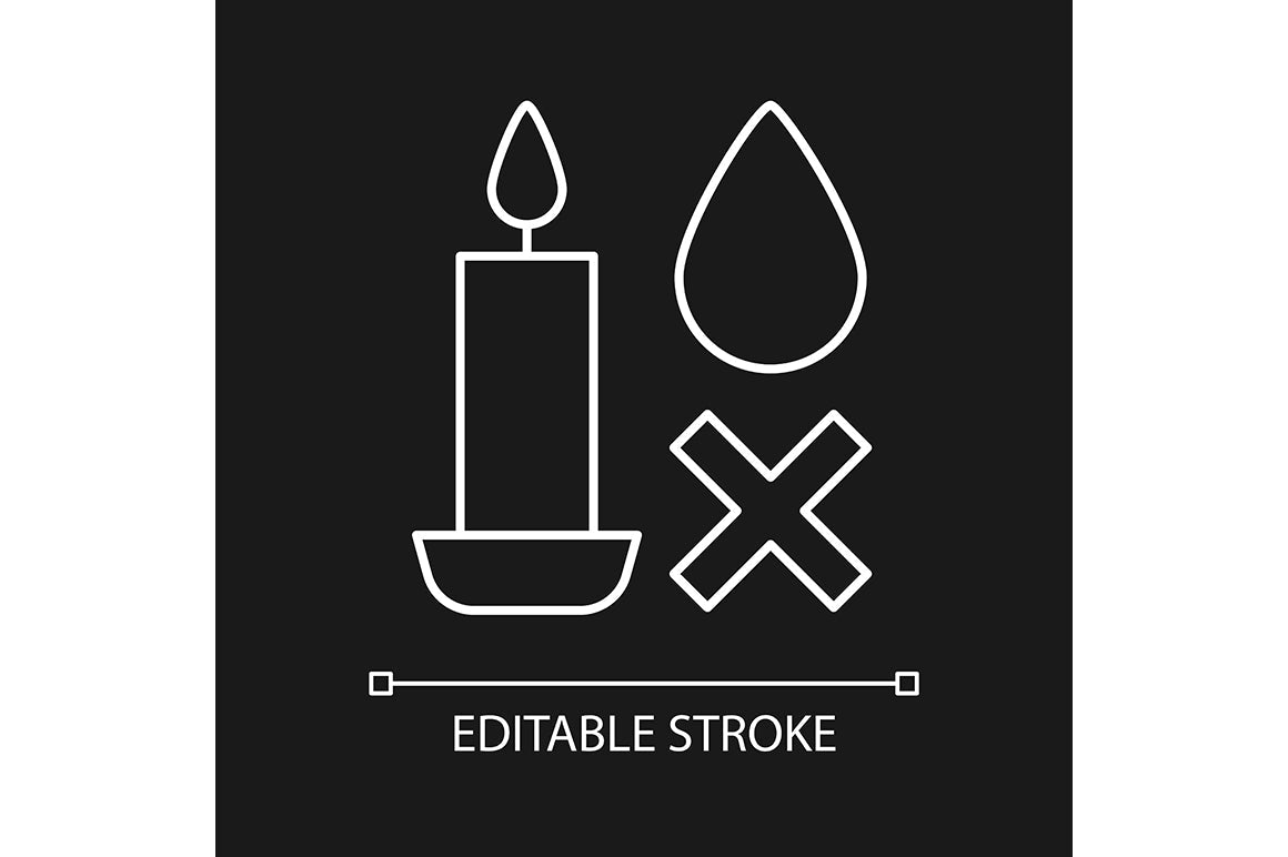 Handmade candles label linear manual label icons set for dark and light mode