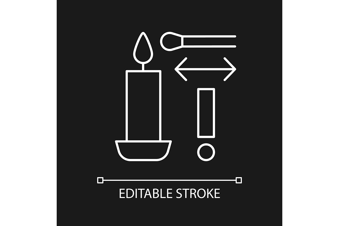 Handmade candles label linear manual label icons set for dark and light mode