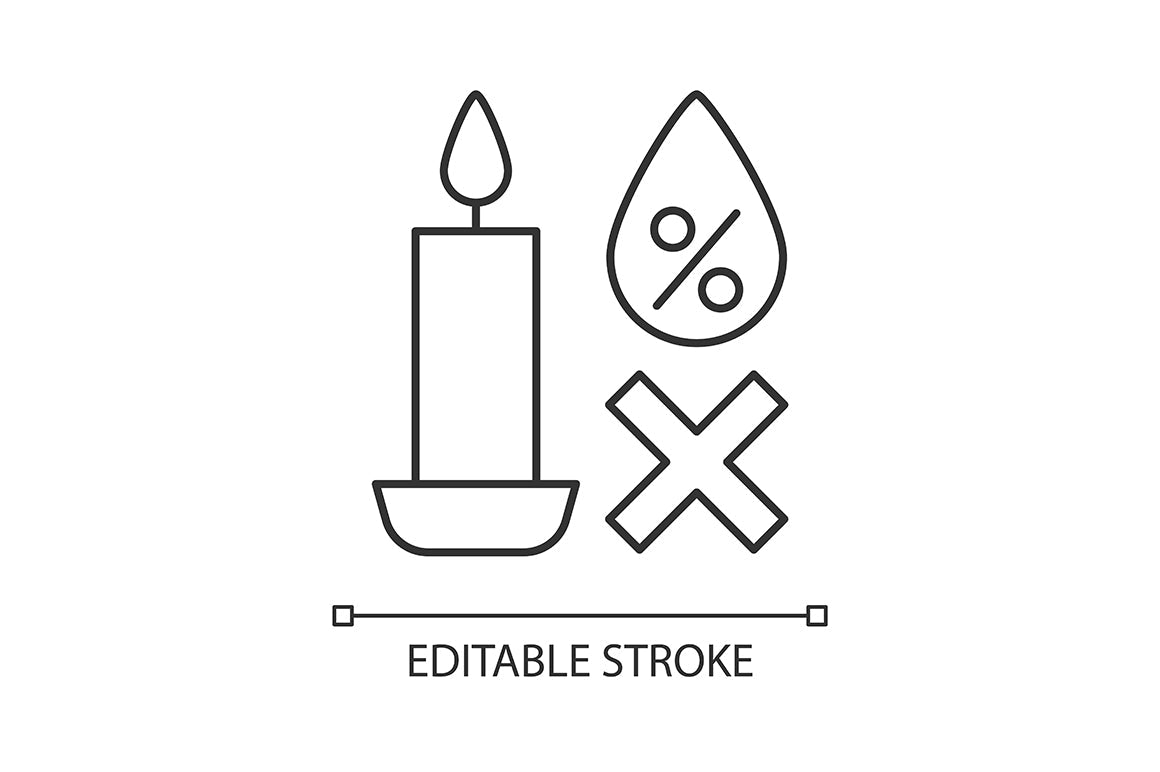 Handmade candles label linear manual label icons set for dark and light mode