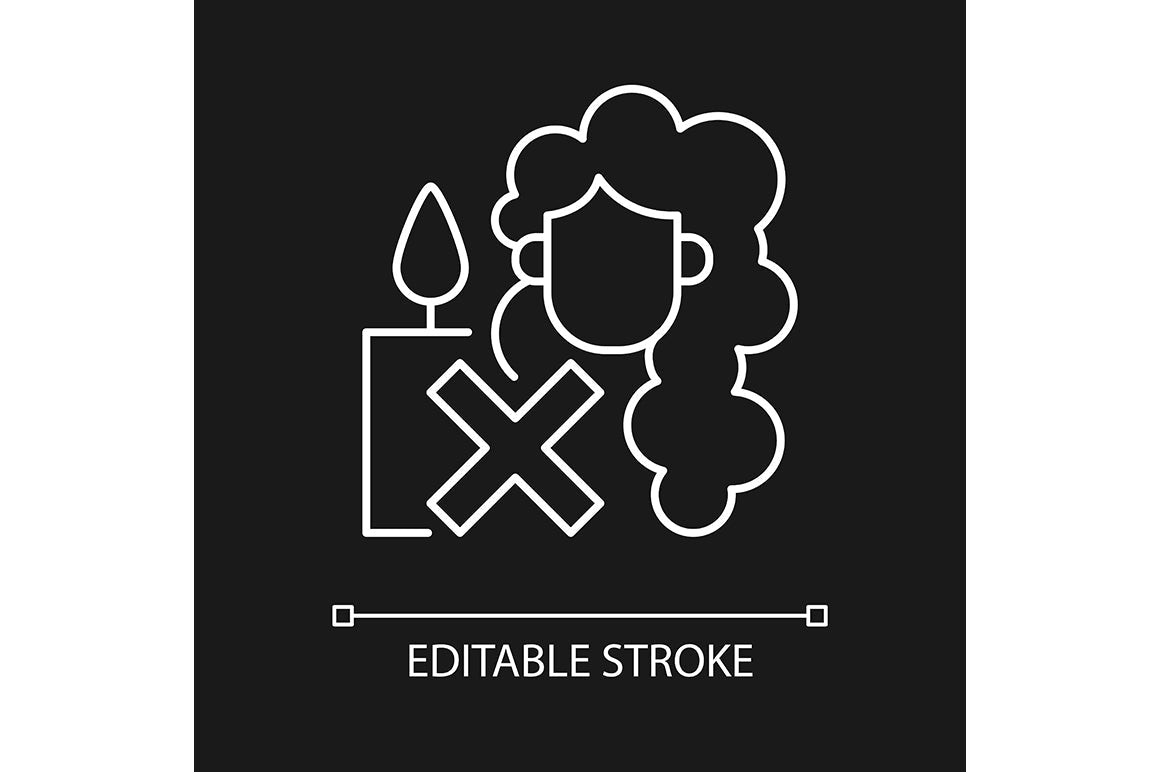 Handmade candles label linear manual label icons set for dark and light mode
