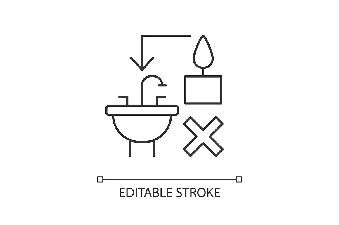 Handmade candles label linear manual label icons set for dark and light mode