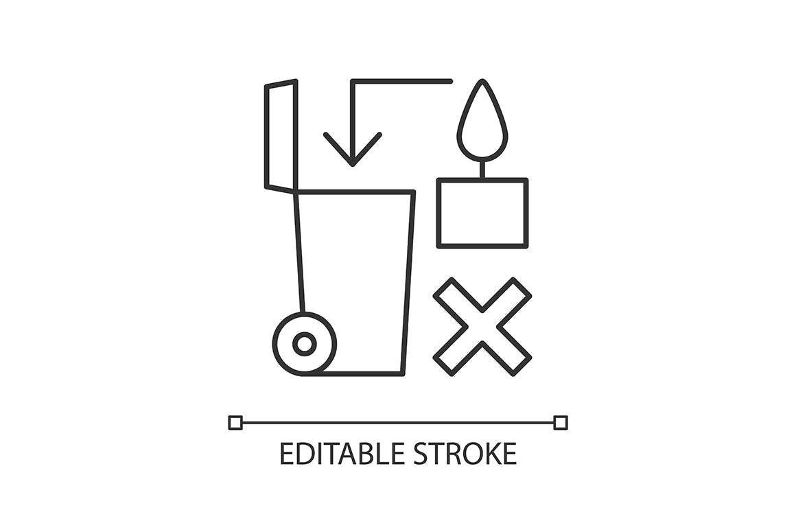 Handmade candles label linear manual label icons set for dark and light mode