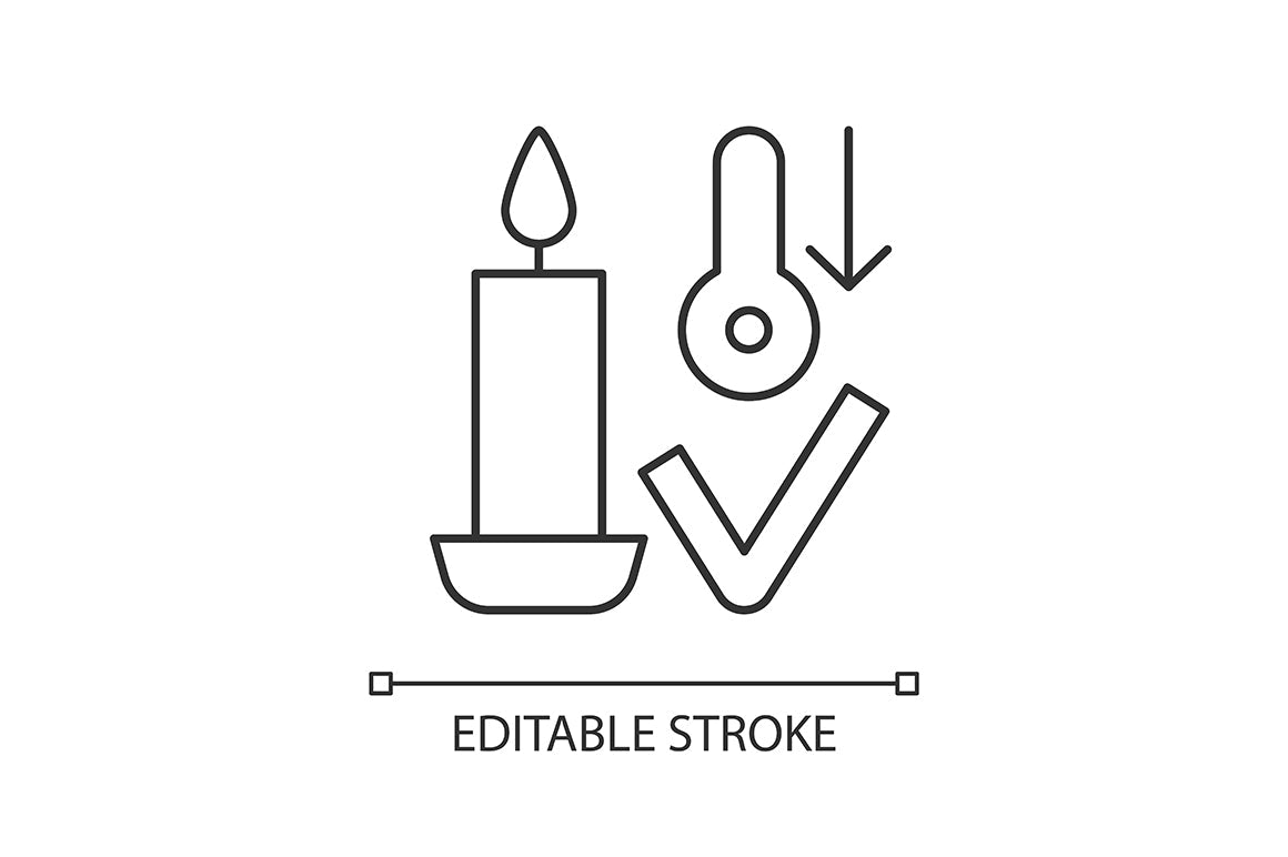 Handmade candles label linear manual label icons set for dark and light mode