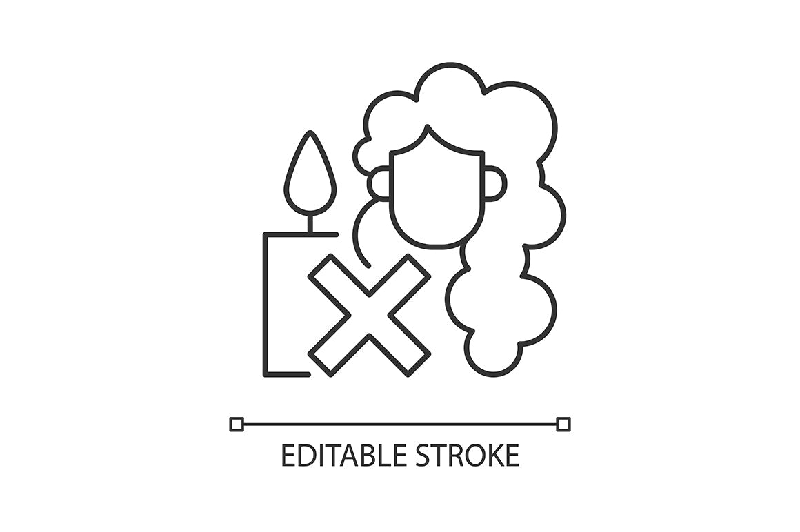 Handmade candles label linear manual label icons set for dark and light mode