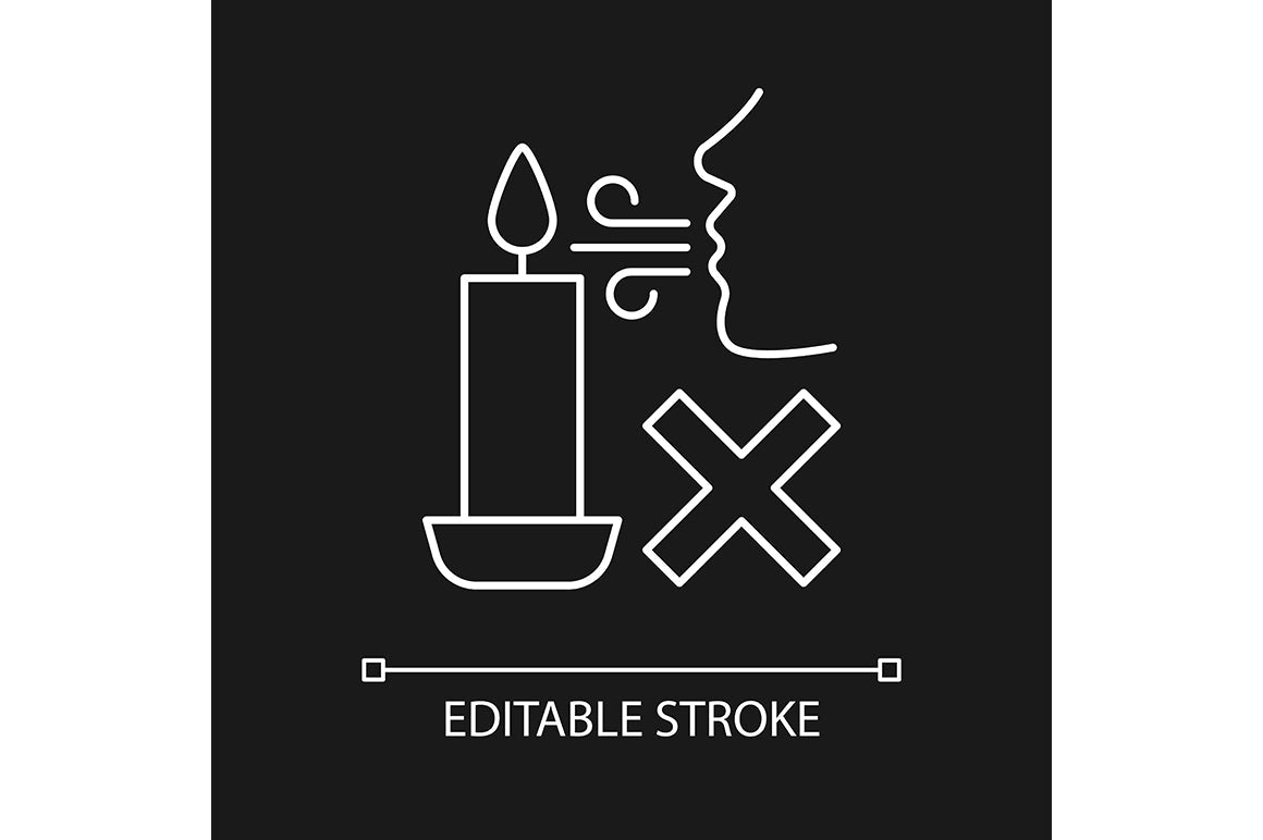 Handmade candles label linear manual label icons set for dark and light mode