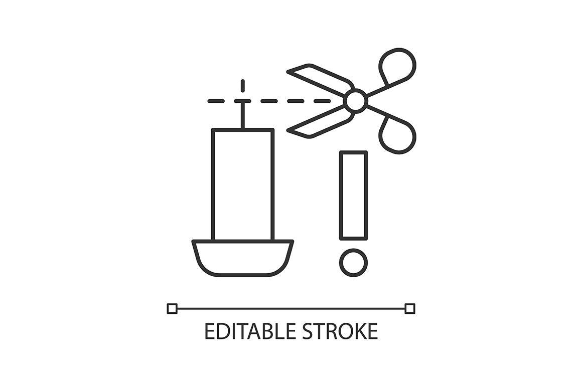 Handmade candles label linear manual label icons set for dark and light mode