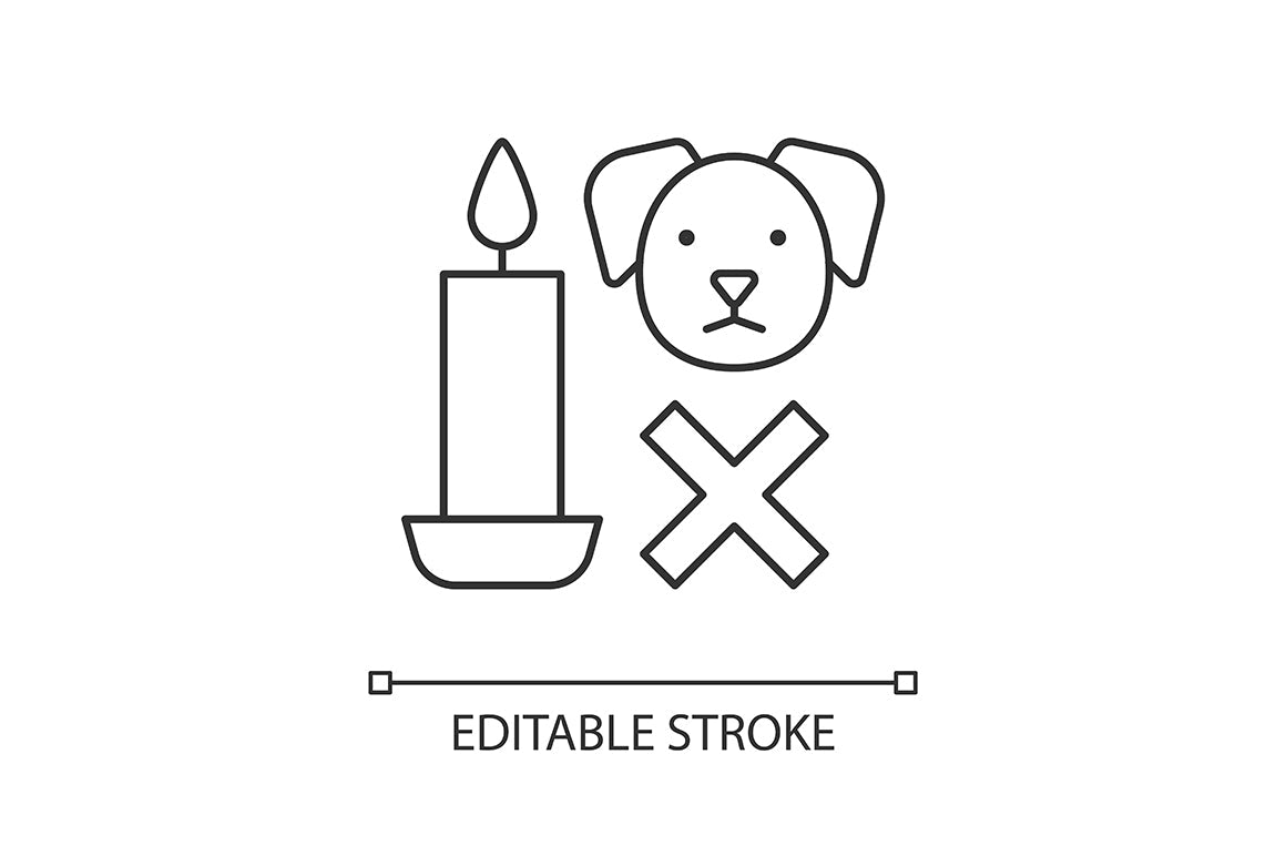 Handmade candles label linear manual label icons set for dark and light mode