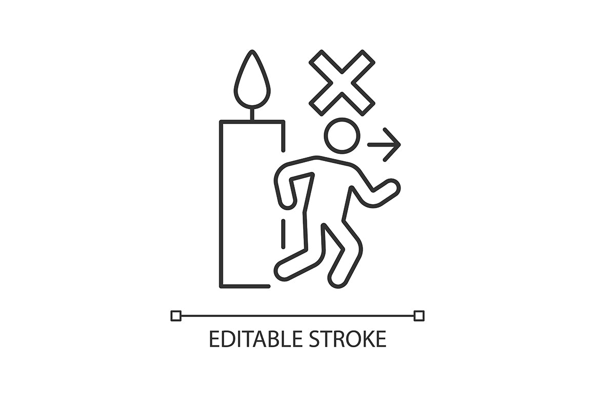 Handmade candles label linear manual label icons set for dark and light mode