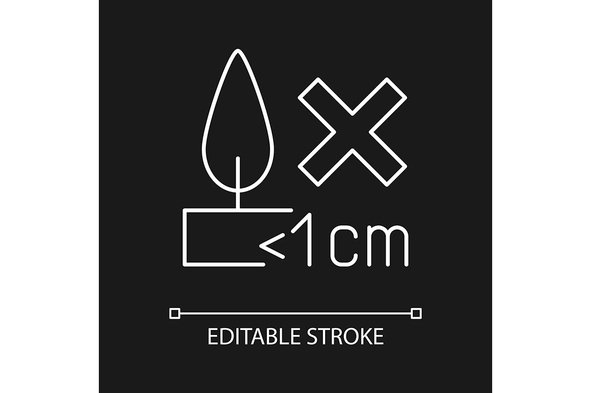 Handmade candles label linear manual label icons set for dark and light mode