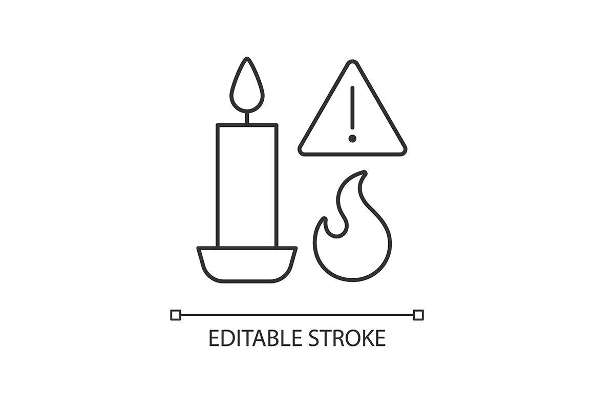 Handmade candles label linear manual label icons set for dark and light mode