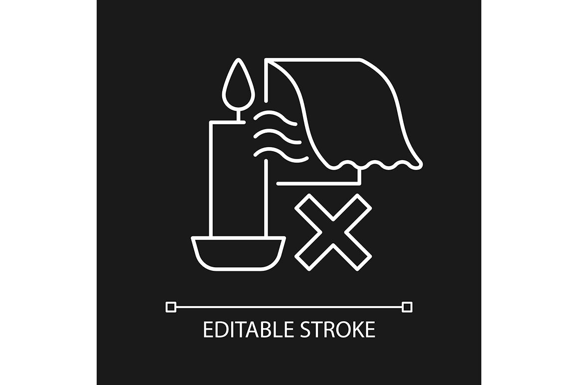 Handmade candles label linear manual label icons set for dark and light mode