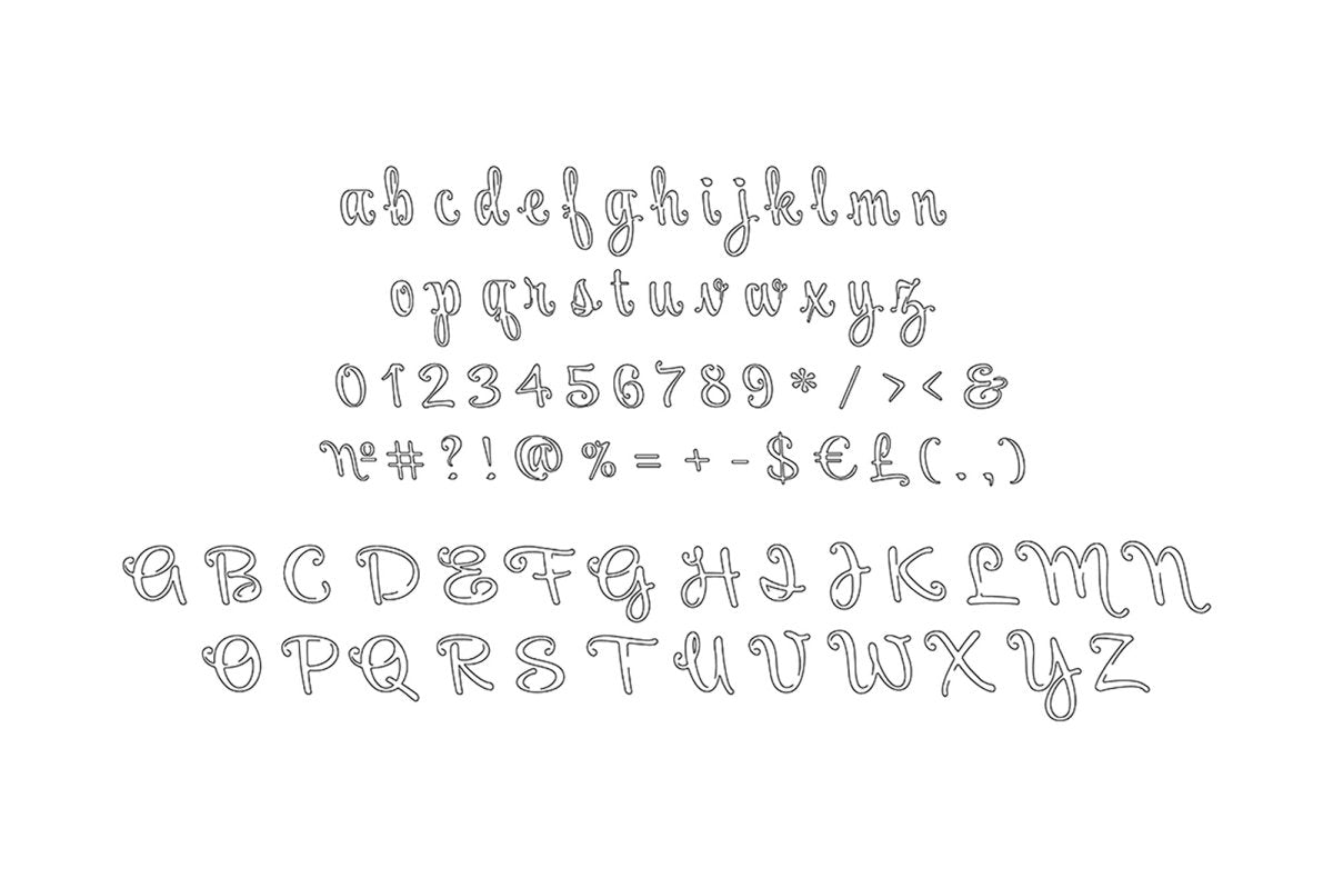 Handwritten script alphabet bundle