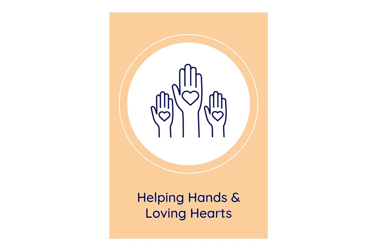 Happy global volunteer day postcards with linear glyph icon set