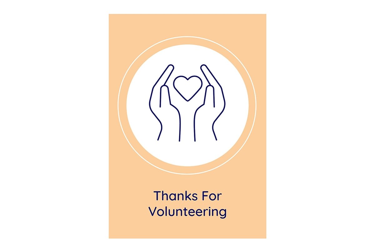 Happy global volunteer day postcards with linear glyph icon set