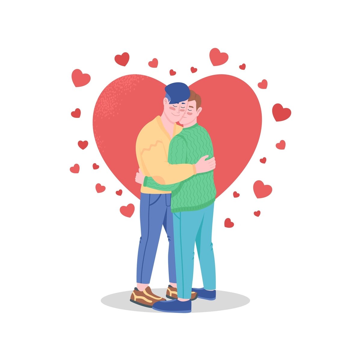 Happy Valentines day color vector illustration bundle