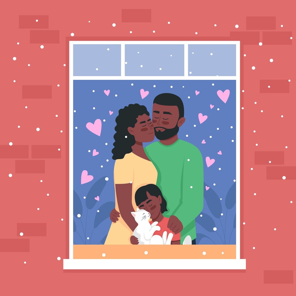 Happy Valentines day color vector illustration bundle