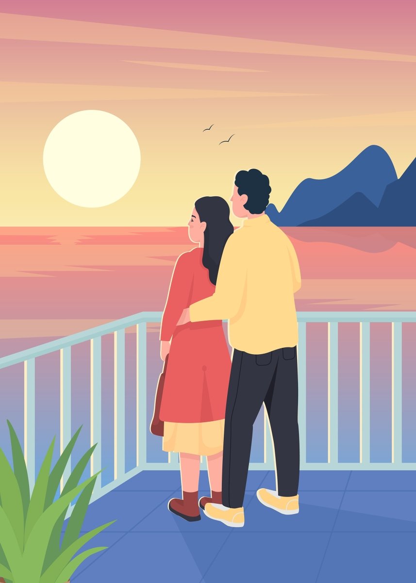 Happy Valentines day color vector illustration bundle