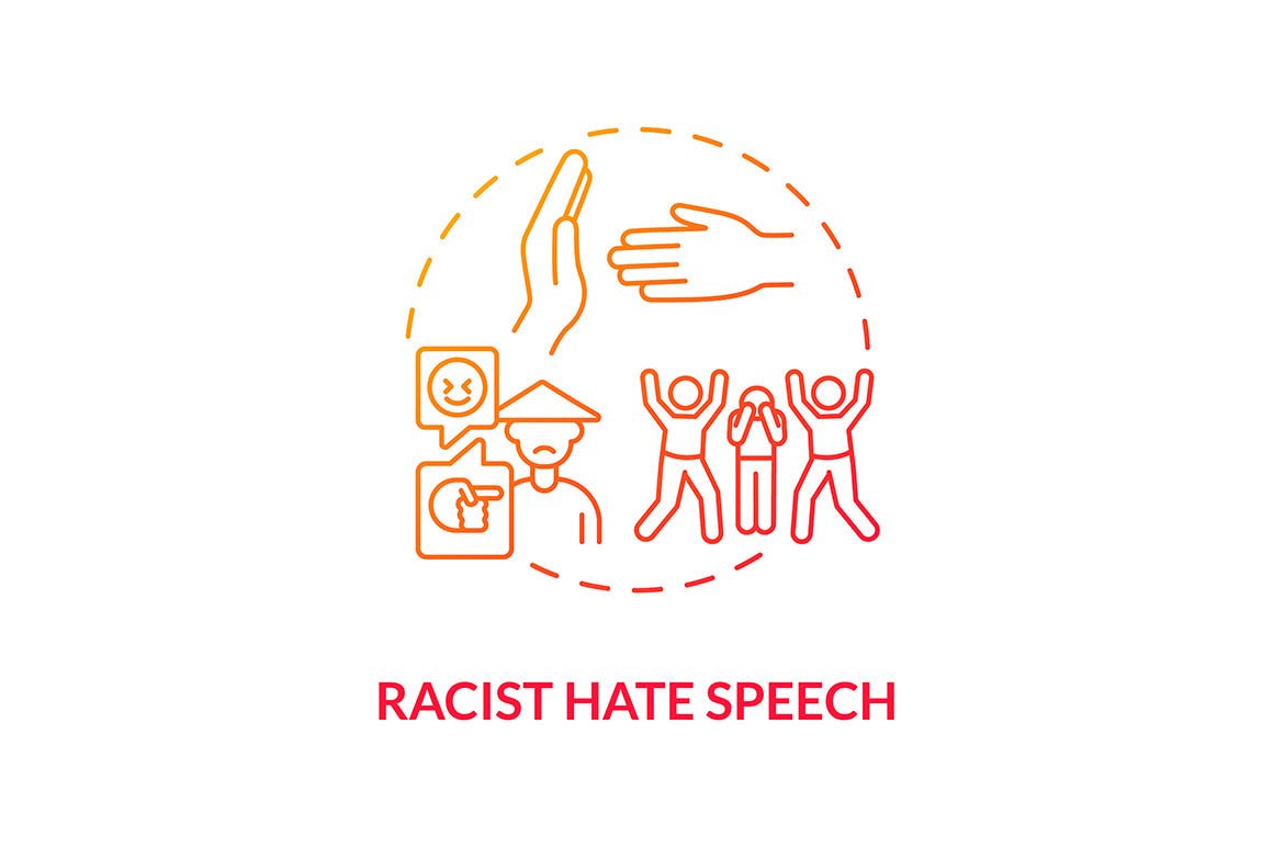 Hate speech concept icons bundle