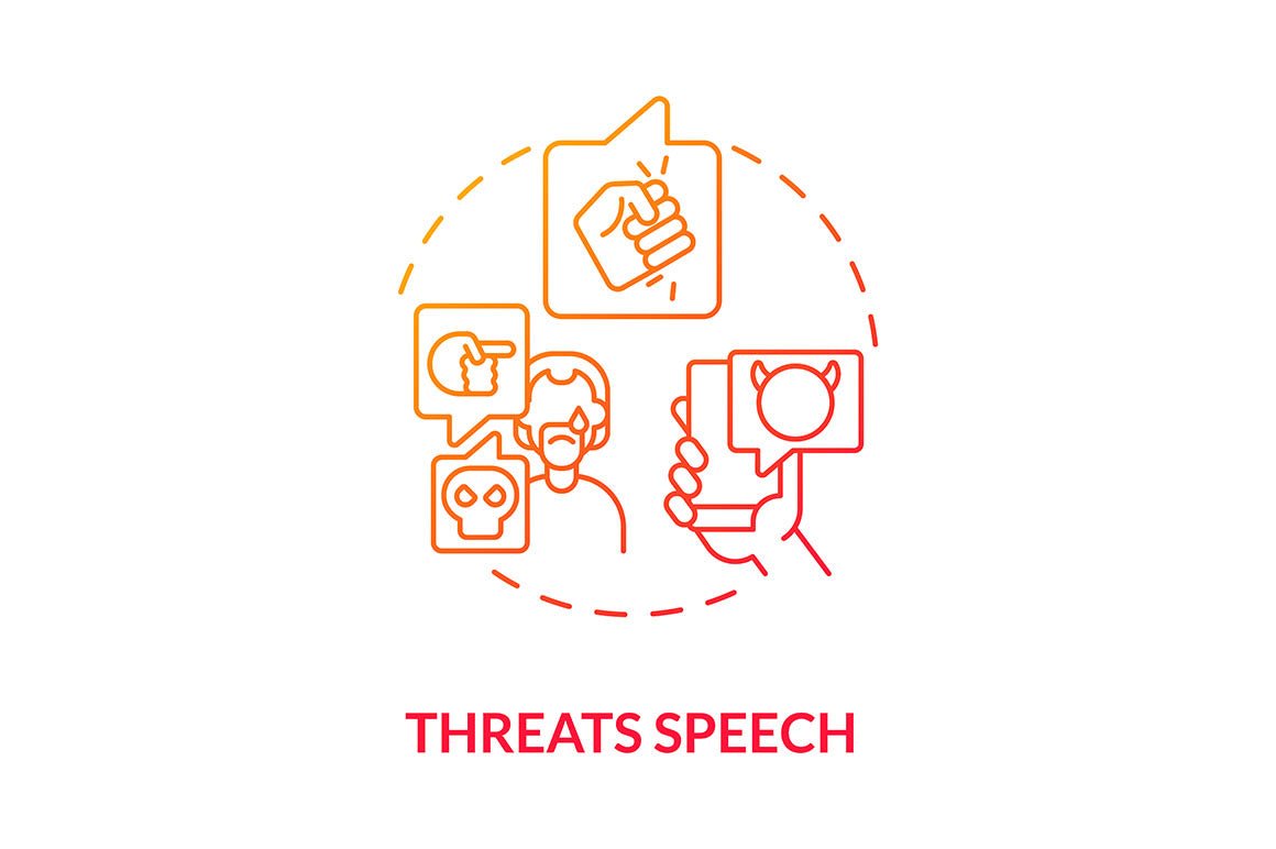 Hate speech concept icons bundle