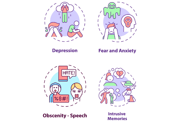 Hate speech concept icons bundle
