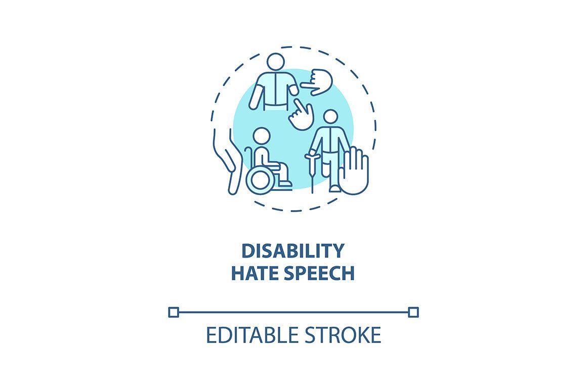 Hate speech concept icons bundle