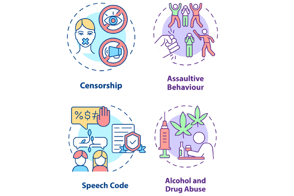 Hate speech concept icons bundle