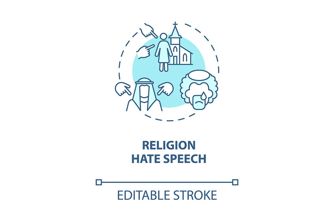 Hate speech concept icons bundle
