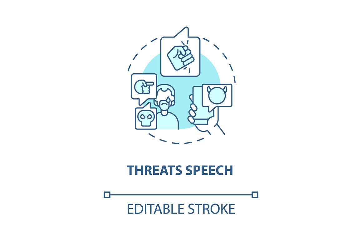 Hate speech concept icons bundle