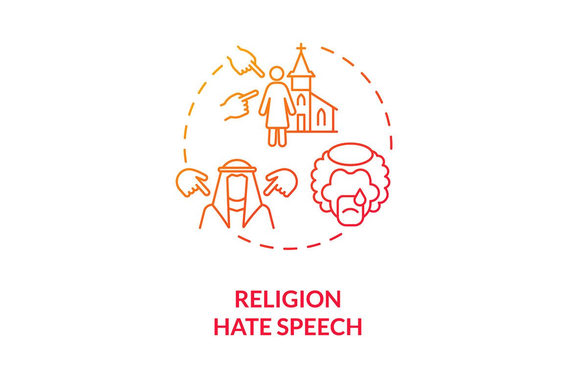 Hate speech concept icons bundle