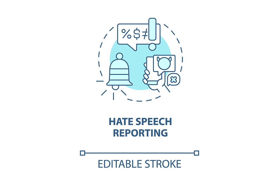 Hate speech concept icons bundle