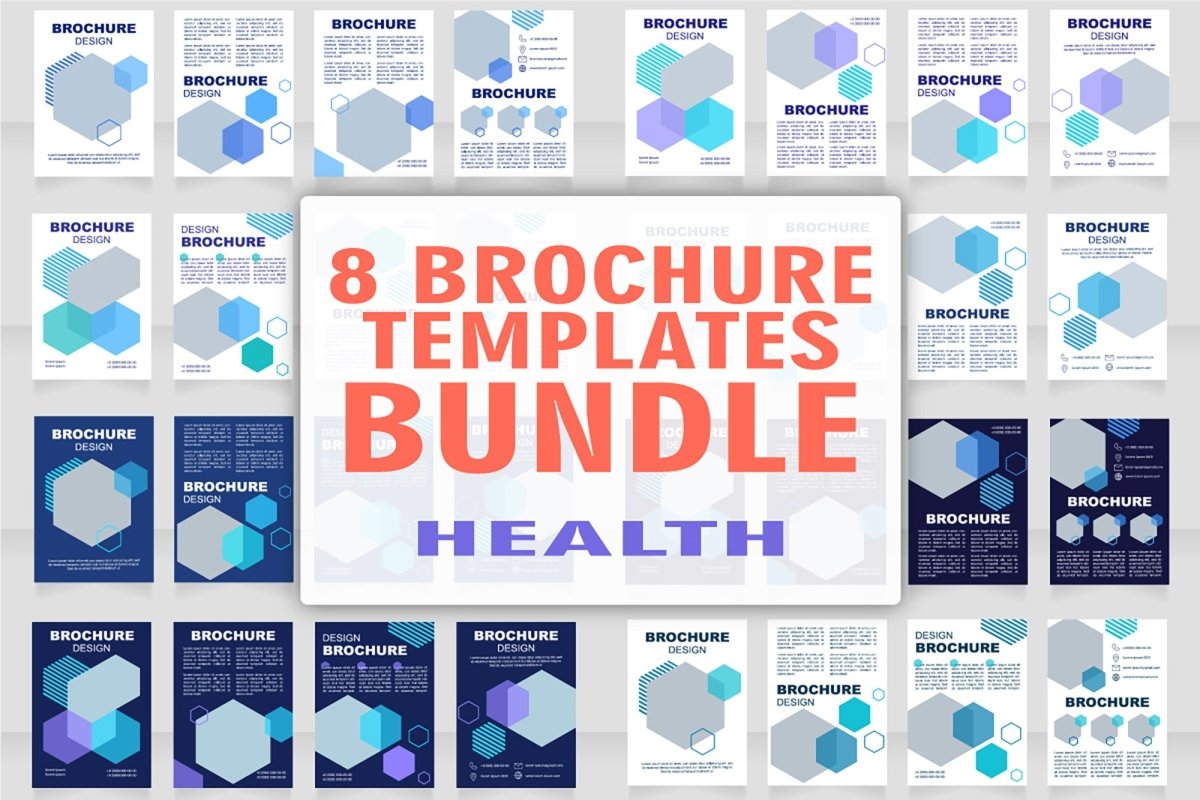 Health blank brochure template bundle