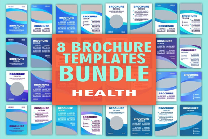 Health blank brochure template bundle