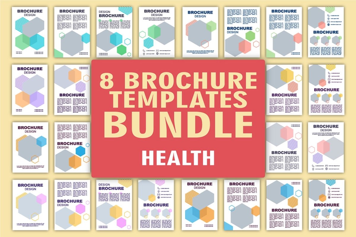 Health industry brochure template bundle