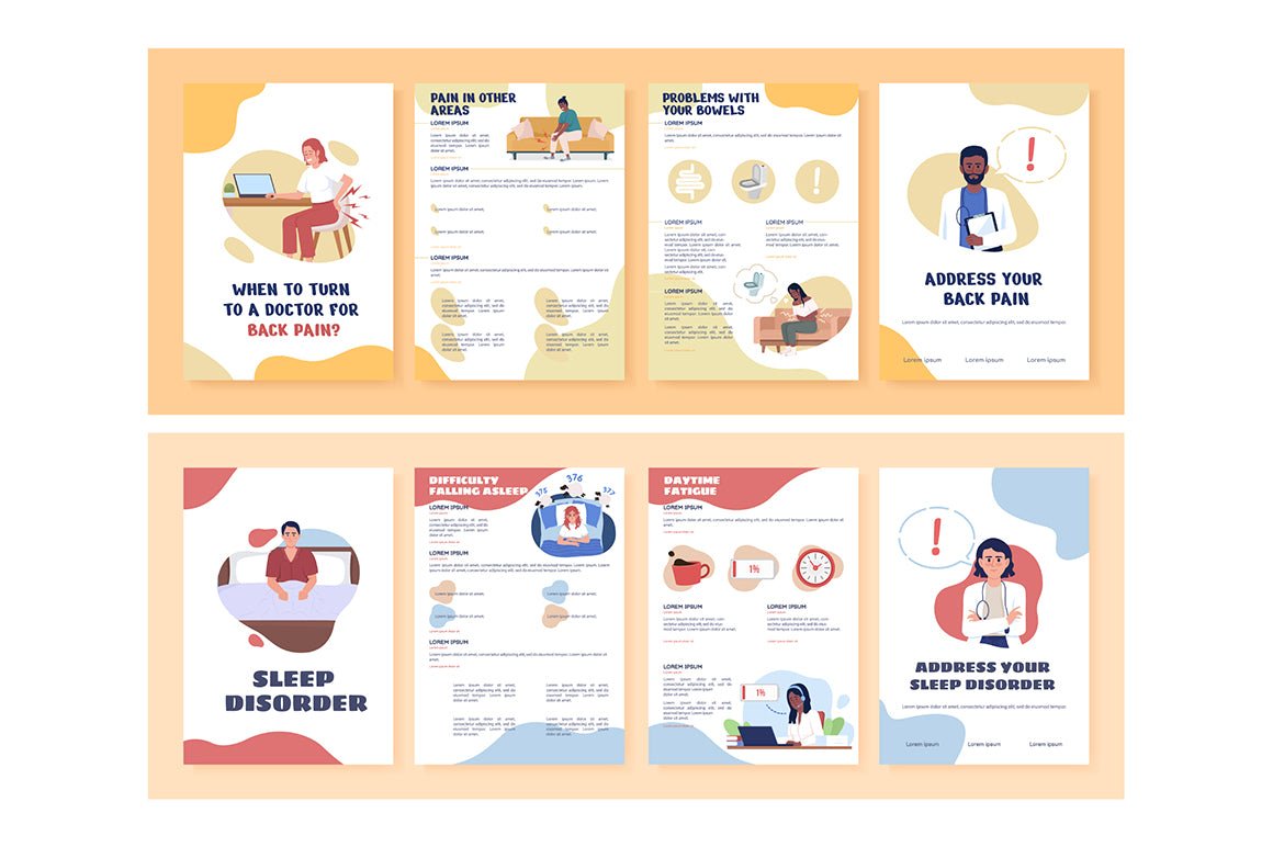 Healthcare vector brochure template set