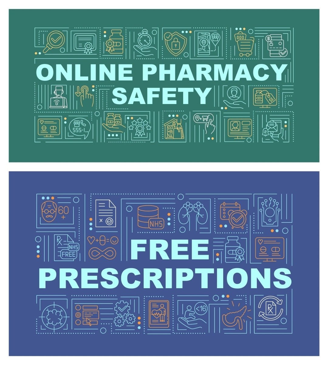 Healthcare word concepts banner set