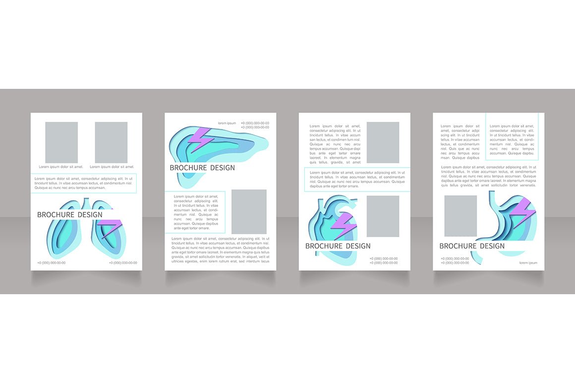 Healthy lifestyle brochure template bundle