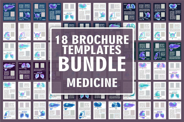 Healthy lifestyle brochure template bundle