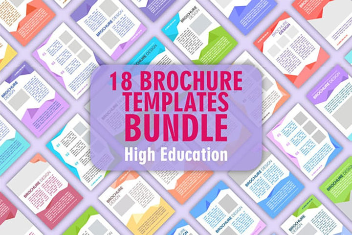 High education community advertising blank brochure design bundle