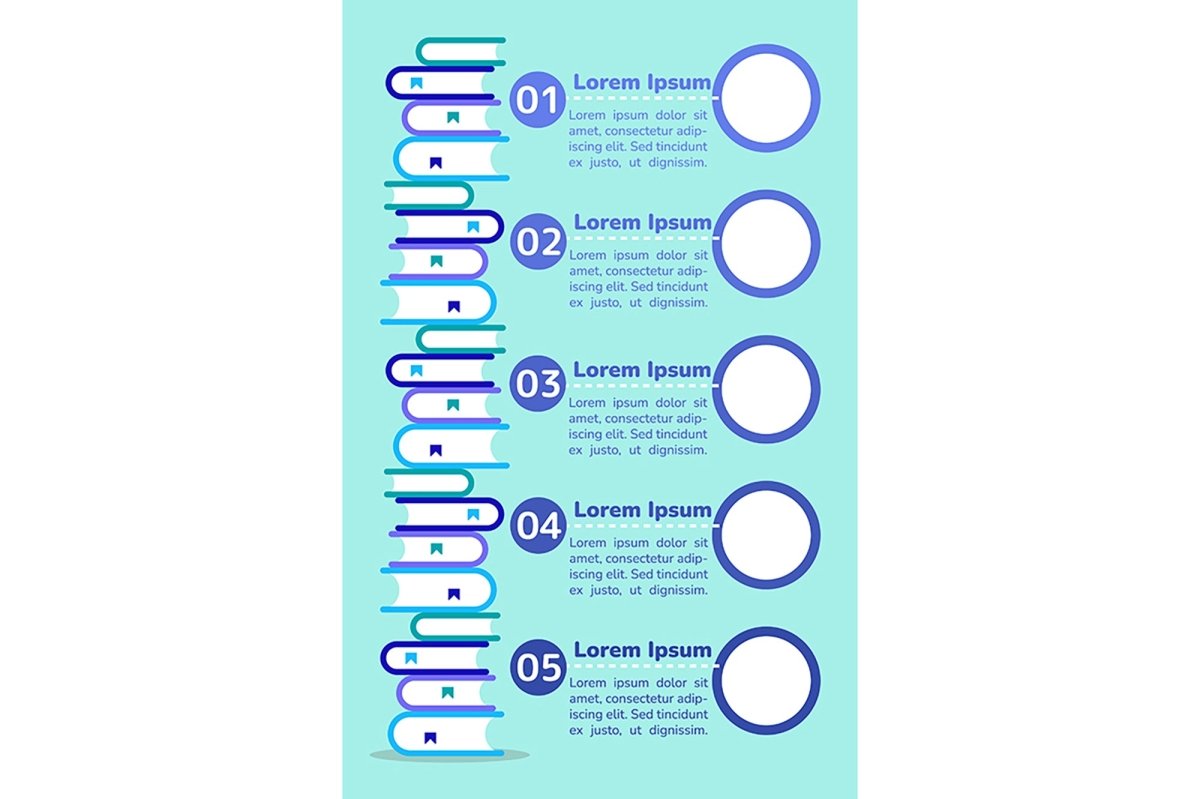 Higher education blue infographic chart design templates
