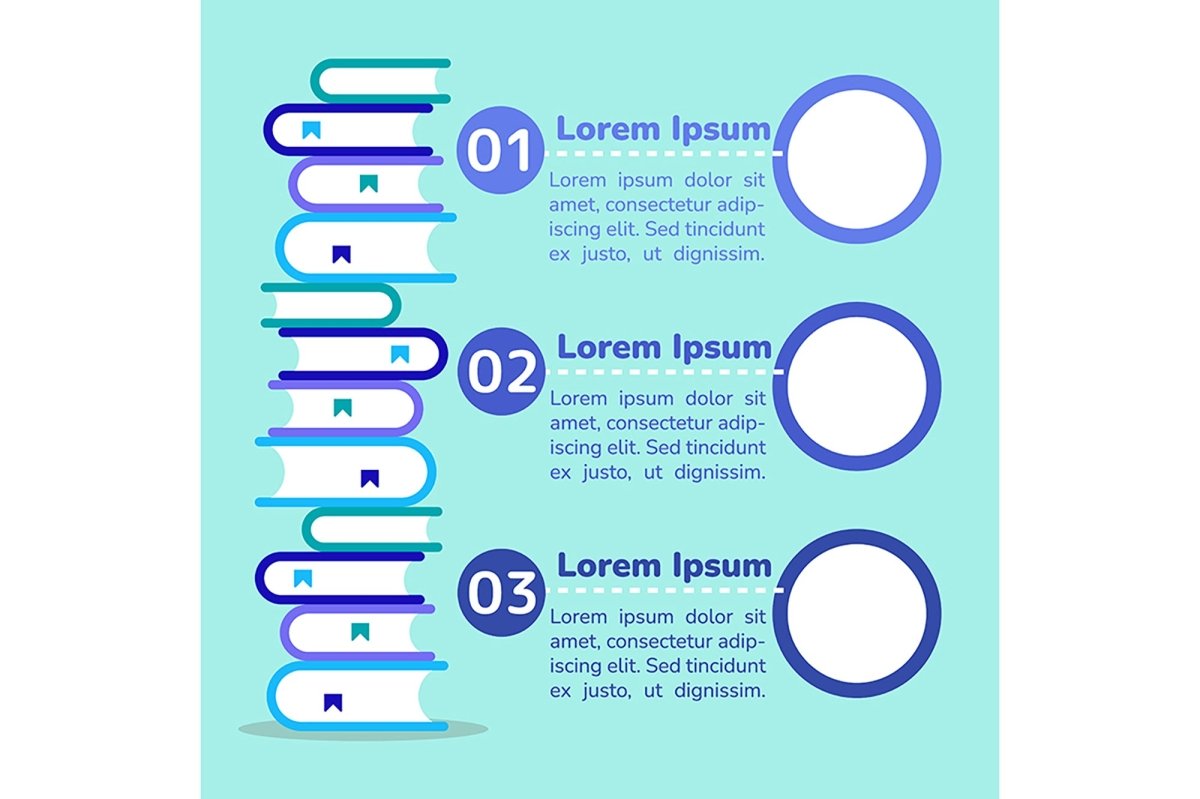 Higher education blue infographic chart design templates