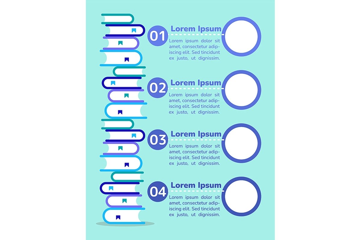 Higher education blue infographic chart design templates
