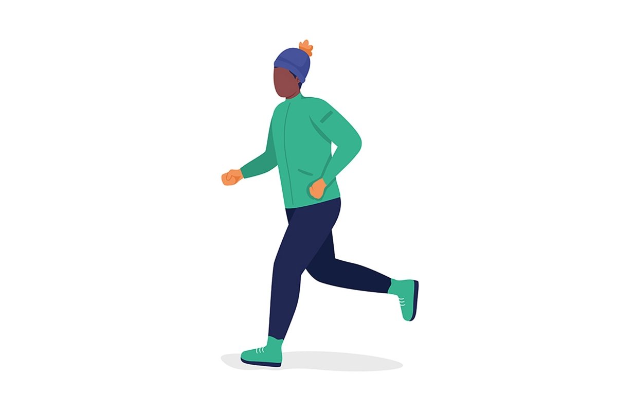 Hiking person color vector character set