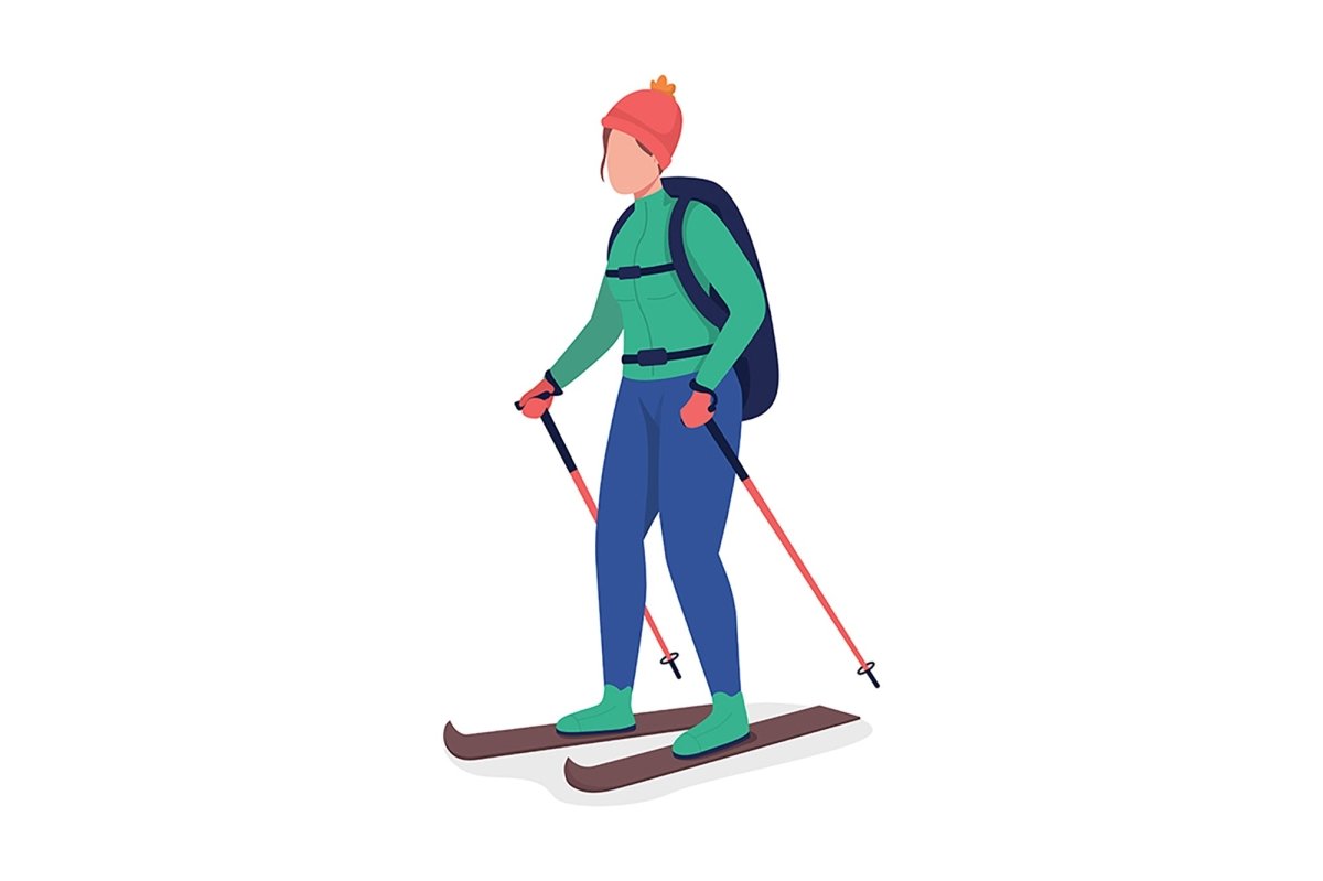 Hiking person color vector character set