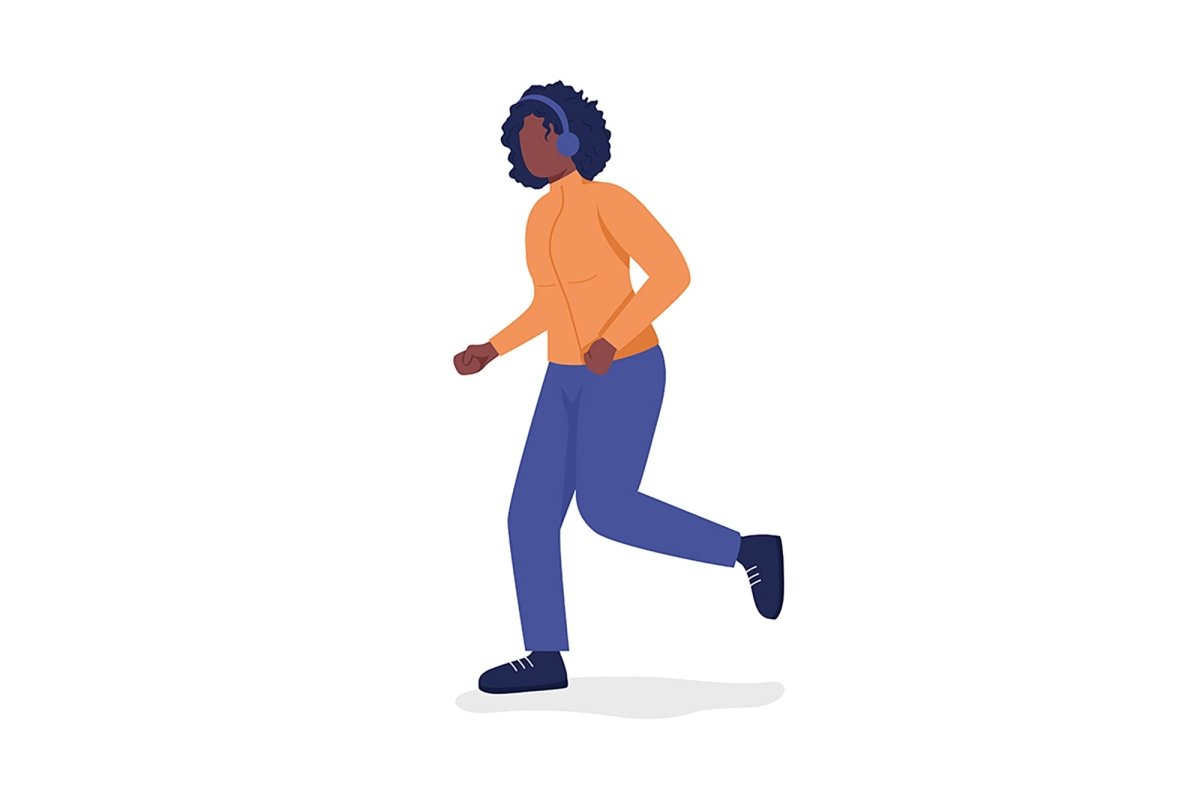 Hiking person color vector character set