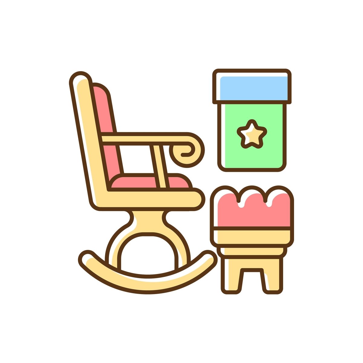 Home and living RGB color icons set