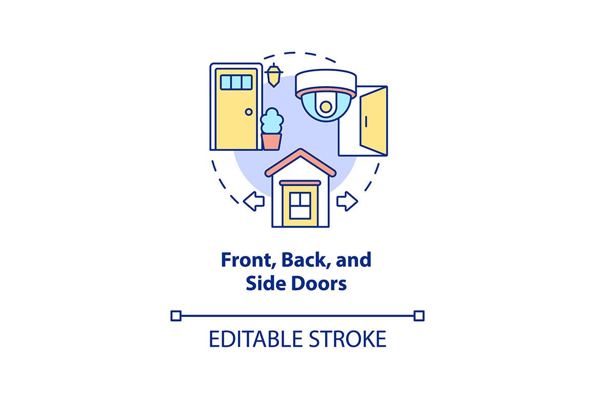 Home security concept icons bundle