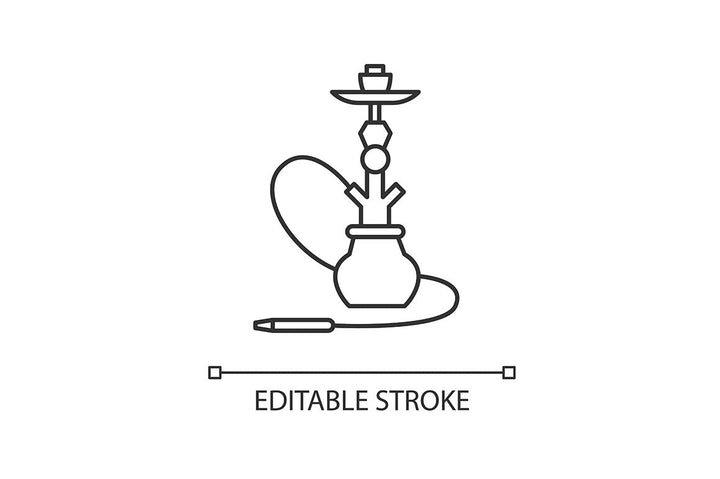 Hookah pixel perfect linear icons set