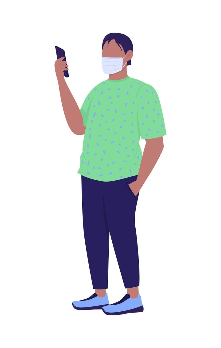 Hospital patients and workers flat color vector faceless character set